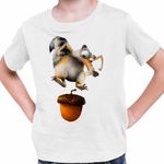 Fashion, accesorii si bijuterii - Copii - Imbracaminte copii - Tricouri copii - Tricou Copii Baieti Ice Age Scrat Veverita, alb, marime XS Copii - Infinity.ro