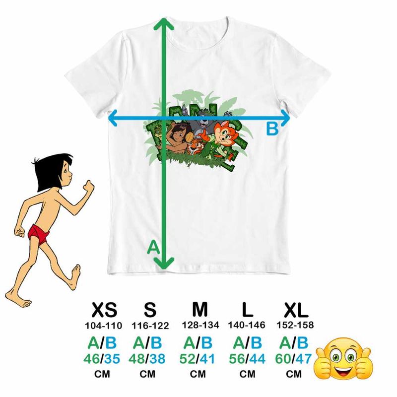 Fashion, accesorii si bijuterii - Copii - Imbracaminte copii - Tricouri copii - Tricou Copii Baieti Cartea Junglei Mowgli, alb, marime XS Copii - Infinity.ro