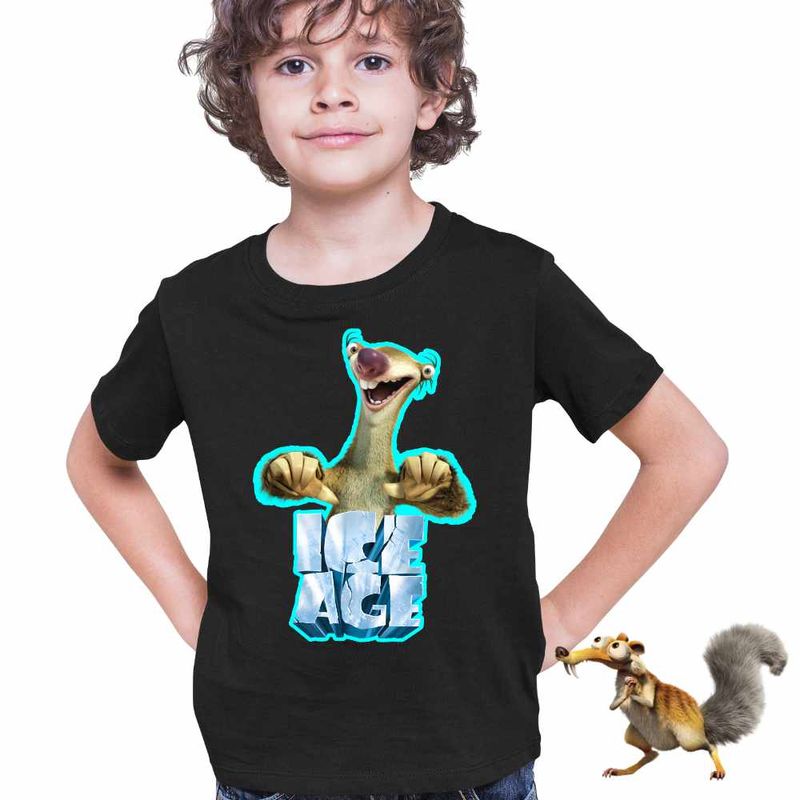 Fashion, accesorii si bijuterii - Copii - Imbracaminte copii - Tricouri copii - Tricou Copii Baieti Ice Age Sid Adventures, negru, marime XS Copii - Infinity.ro
