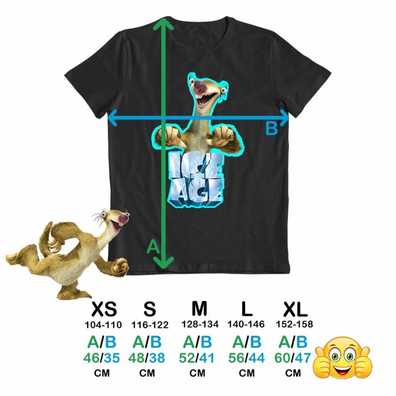 Fashion, accesorii si bijuterii - Copii - Imbracaminte copii - Tricouri copii - Tricou Copii Baieti Ice Age Sid Adventures, negru, marime XS Copii - Infinity.ro