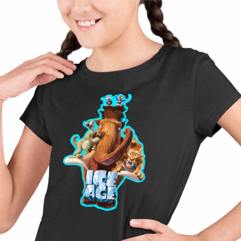Fashion, accesorii si bijuterii - Copii - Imbracaminte copii - Tricouri copii - Tricou Copii Fete Ice Age All Gang Epoca de Gheata, negru, marime XL Copii - Infinity.ro