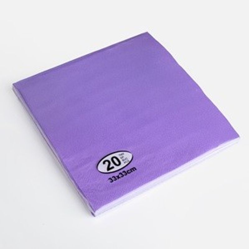 Market - Curatenie si intretinere casa - Produse bucatarie - Prosoape de hartie si servetele - Servetele de masa mov, 2 straturi, 33x33cm, 20 buc - Infinity.ro
