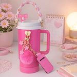 Casa si Gradina - Bucatarie si vesela - Accesorii bar - Termosuri si Cani termos - Set Accesorii Decorative pentru Pahar Termos Roz - Infinity.ro