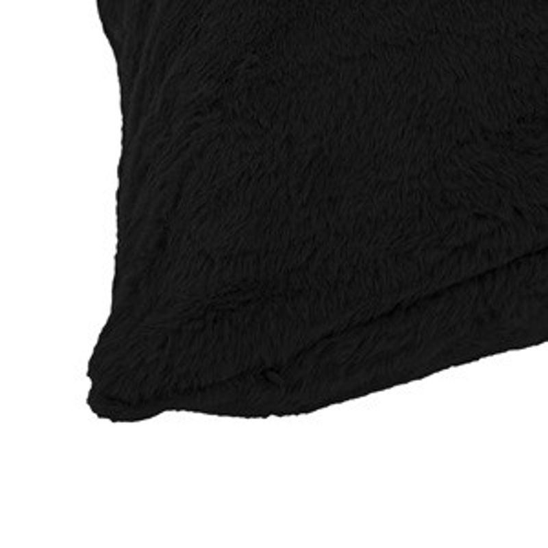 Casa si Gradina - Textile si covoare - Lenjerii de pat - Fete de perna - Fata de perna decorativa din blana ecologica, 50x50 cm, neagra - Infinity.ro