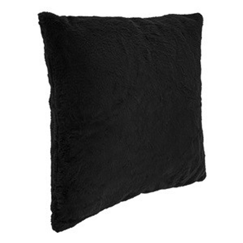 Casa si Gradina - Textile si covoare - Lenjerii de pat - Fete de perna - Fata de perna decorativa din blana ecologica, 50x50 cm, neagra - Infinity.ro