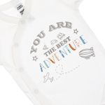 Fashion, accesorii si bijuterii - Copii - Imbracaminte copii - Body-uri copii - Body din Bumbac cu Maneca Scurta pentru Bebelusi, Alb cu Print - Infinity.ro