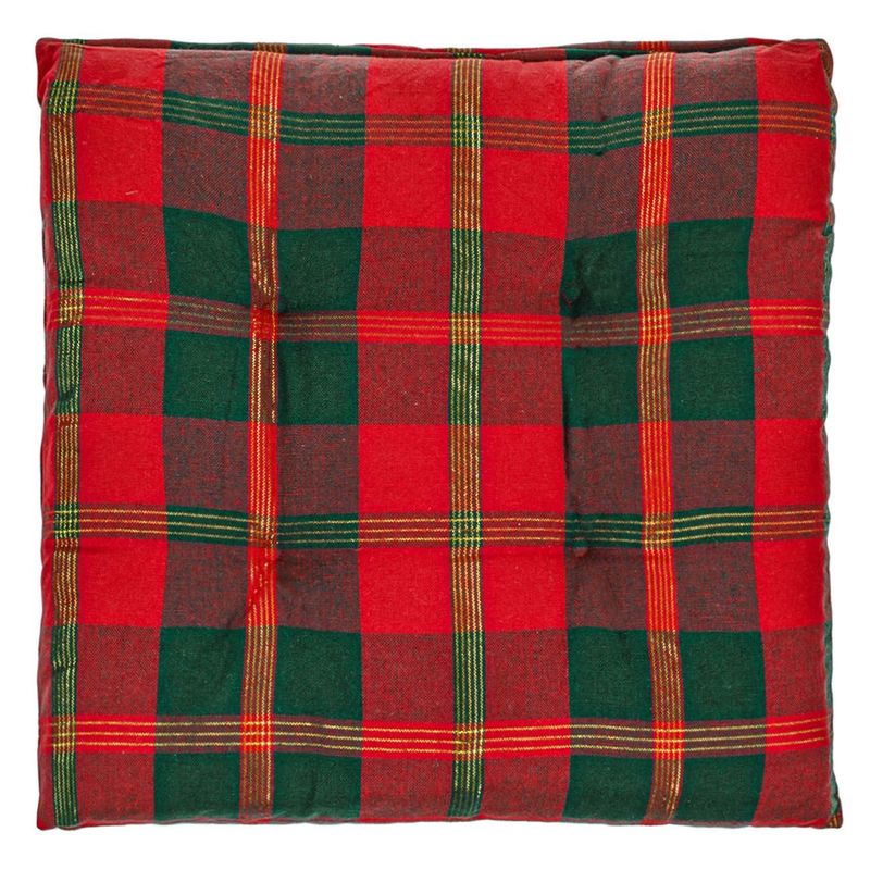 Casa si Gradina - Textile si covoare - Perne si pilote - Perne decorative - Perna Scaun Decorativa de Craciun Carouri Rosu Verde - Infinity.ro