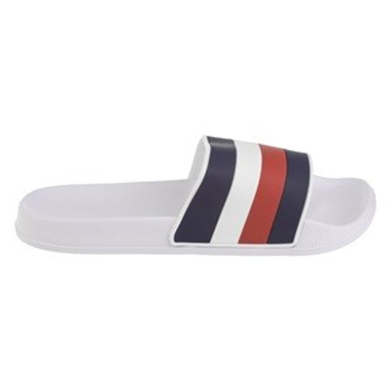 Fashion, accesorii si bijuterii - Barbati - Incaltaminte barbati - Slapi si papuci barbati - Papuci de plaja pentru barbati, Albi cu dungi rosii, albastre si albe - Infinity.ro