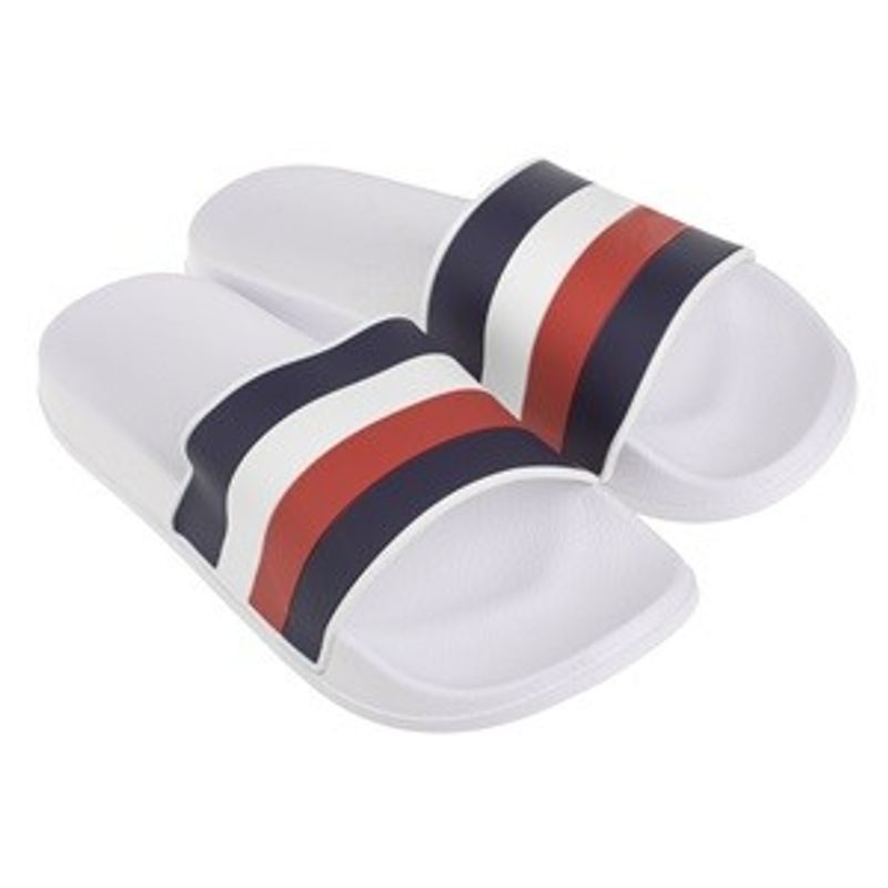 Fashion, accesorii si bijuterii - Barbati - Incaltaminte barbati - Slapi si papuci barbati - Papuci de plaja pentru barbati, Albi cu dungi rosii, albastre si albe - Infinity.ro