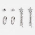Electronice si Electrocasnice - Aragazuri, cuptoare si hote - Cuptoare - Cuptoare cu microunde - Cercei tip stud cu strasuri, 3 perechi, Argintiu - Infinity.ro