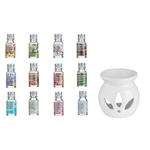 Casa si Gradina - Decoratiuni - Aromaterapie si lumanari - Odorizante camera - Set Uleiuri Parfumate cu Suport din Lut Alb, 12 x 12 ml, Arome Diverse - Infinity.ro