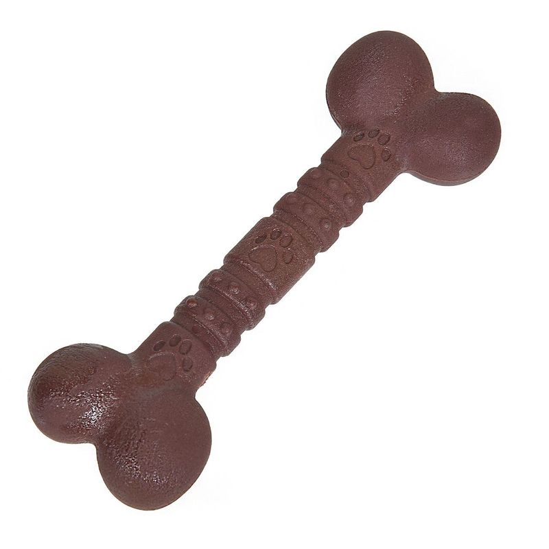 Jucarii, Copii si Bebe - Jucarii si jocuri - Jucarii bebelusi - Jucarii pentru dentitie - Jucarie pentru caini, Os cu aroma de vita, Maro, 12 cm - Infinity.ro