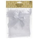 Carti si Birotica - Birotica - Articole ambalare - Saculete Cadou din Organza Albe cu Fundita 15x19cm - Infinity.ro