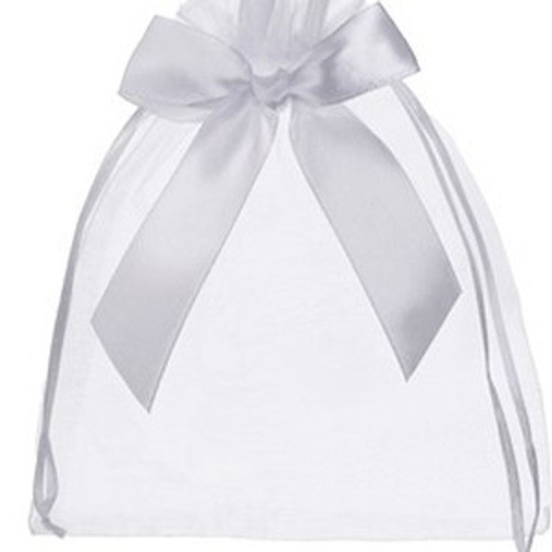 Carti si Birotica - Birotica - Articole ambalare - Saculete Cadou din Organza Albe cu Fundita 15x19cm - Infinity.ro