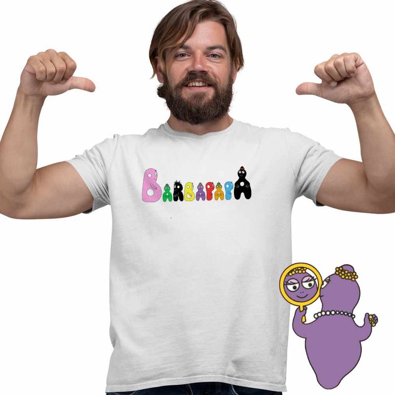 Fashion, accesorii si bijuterii - Barbati - Imbracaminte - Tricouri si bluze barbati - Tricou Barbati Barbapapa Logo Inspiratie, alb, marime M - Infinity.ro