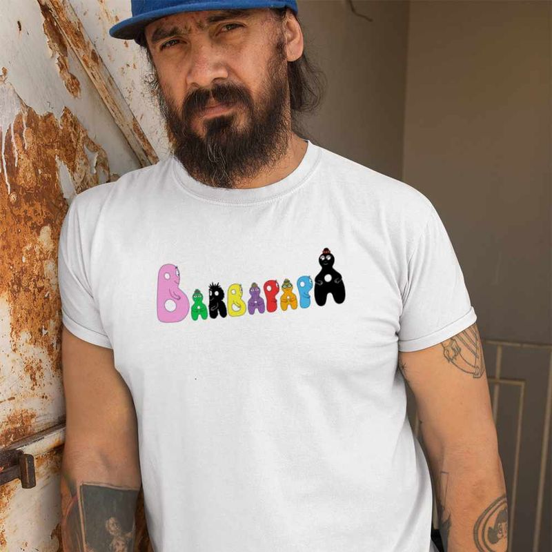 Fashion, accesorii si bijuterii - Barbati - Imbracaminte - Tricouri si bluze barbati - Tricou Barbati Barbapapa Logo Inspiratie, alb, marime M - Infinity.ro