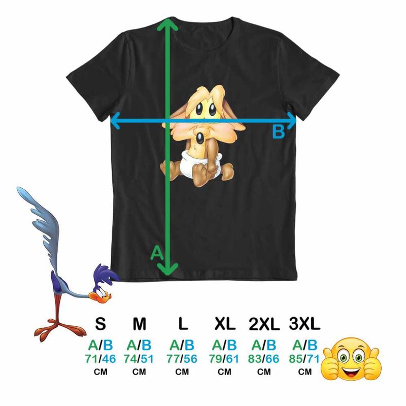 Fashion, accesorii si bijuterii - Barbati - Imbracaminte - Tricouri si bluze barbati - Tricou Barbati Wile Coiot Bebelus Trist, negru, marime M - Infinity.ro