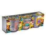 Casa si Gradina - Bucatarie si vesela - Cani si pahare - Pahare - Set de 3 Pahare Sticla cu Model Friends pentru Apa 380ml - Infinity.ro