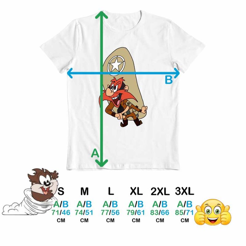 Fashion, accesorii si bijuterii - Barbati - Imbracaminte - Tricouri si bluze barbati - Tricou Barbati Yosemite Sam Serif Looney Tunes, alb, marime M - Infinity.ro