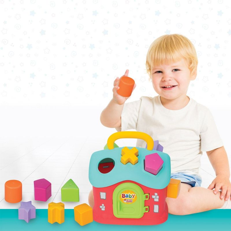 Jucarii, Copii si Bebe - Jucarii si jocuri - Jucarii bebelusi - Jucarii de sortat - Jucarie Sortator Casa cu 6 Forme Geometrice, Multicolor - Infinity.ro