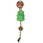 Jucarii, Copii si Bebe - Jucarii si jocuri - Jucarii de plus - Jucarie Brad de Craciun cu Minge pentru Caine, 50cm, Verde - Infinity.ro