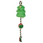 Jucarii, Copii si Bebe - Jucarii si jocuri - Jucarii de plus - Jucarie Brad de Craciun cu Minge pentru Caine, 50cm, Verde - Infinity.ro