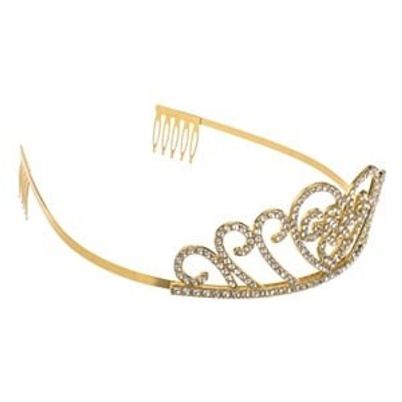 Casa si Gradina - Decoratiuni - Decoratiuni petrecere - Accesorii pentru petrecere - Tiara Aurie cu Strass pentru Absolvire, Mesaj Grad - Infinity.ro