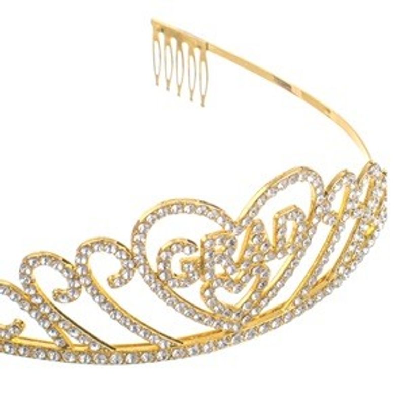 Casa si Gradina - Decoratiuni - Decoratiuni petrecere - Accesorii pentru petrecere - Tiara Aurie cu Strass pentru Absolvire, Mesaj Grad - Infinity.ro
