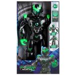Jucarii, Copii si Bebe - Jucarii si jocuri - Vehicule si jucarii cu telecomanda - Roboti de jucarie - Robot de jucarie cu miscare, efecte sonore si lumina, 40 cm, Negru si Verde - Infinity.ro