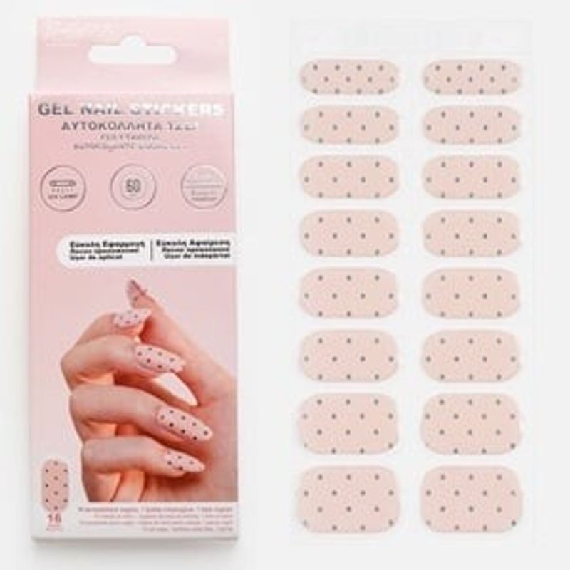 Casa si Gradina - Decoratiuni - Stickere decorative - Stickere pentru unghii cu gel, roz cu buline, 16 buc - Infinity.ro
