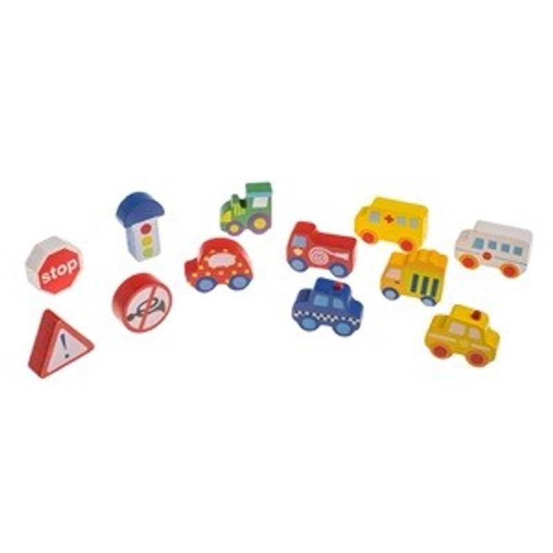 Jucarii, Copii si Bebe - Jucarii si jocuri - Jucarii & jocuri educative - Jocuri si jucarii educative - Jucarie din Lemn Autostrada 3D cu 12 Figurine, 22x29cm, Multicolor - Infinity.ro