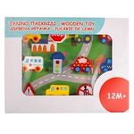 Jucarii, Copii si Bebe - Jucarii si jocuri - Jucarii & jocuri educative - Jocuri si jucarii educative - Jucarie din Lemn Autostrada 3D cu 12 Figurine, 22x29cm, Multicolor - Infinity.ro