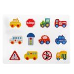 Jucarii, Copii si Bebe - Jucarii si jocuri - Jucarii & jocuri educative - Jocuri si jucarii educative - Jucarie din Lemn Autostrada 3D cu 12 Figurine, 22x29cm, Multicolor - Infinity.ro