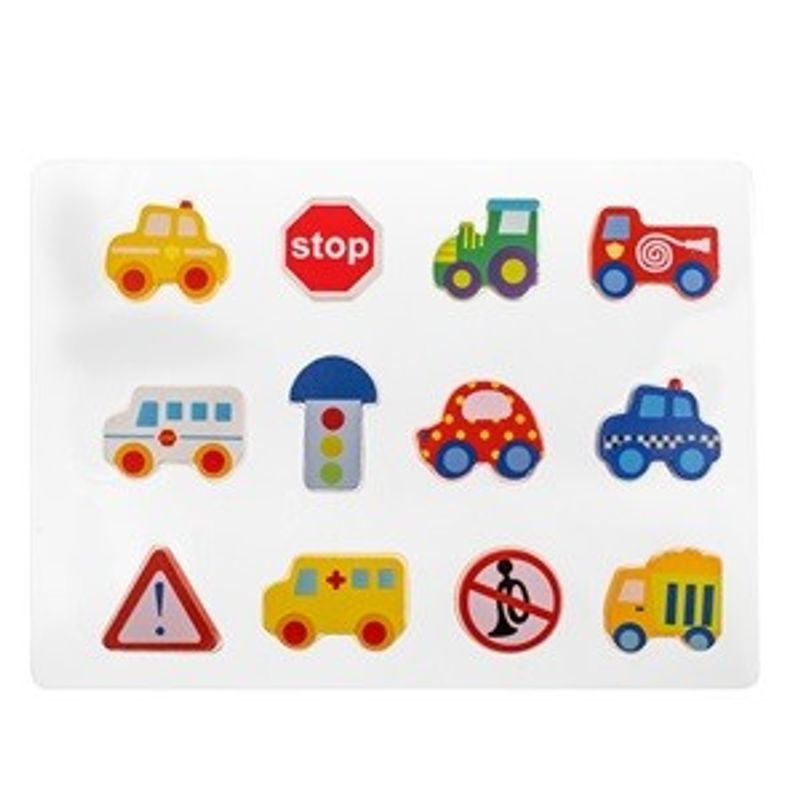 Jucarii, Copii si Bebe - Jucarii si jocuri - Jucarii & jocuri educative - Jocuri si jucarii educative - Jucarie din Lemn Autostrada 3D cu 12 Figurine, 22x29cm, Multicolor - Infinity.ro