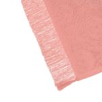 Casa si Gradina - Textile si covoare - Textile baie - Prosoape - Prosop de bucatarie din bumbac, 60x40cm, corai, cu romburi si flori reliefate, franjuri - Infinity.ro