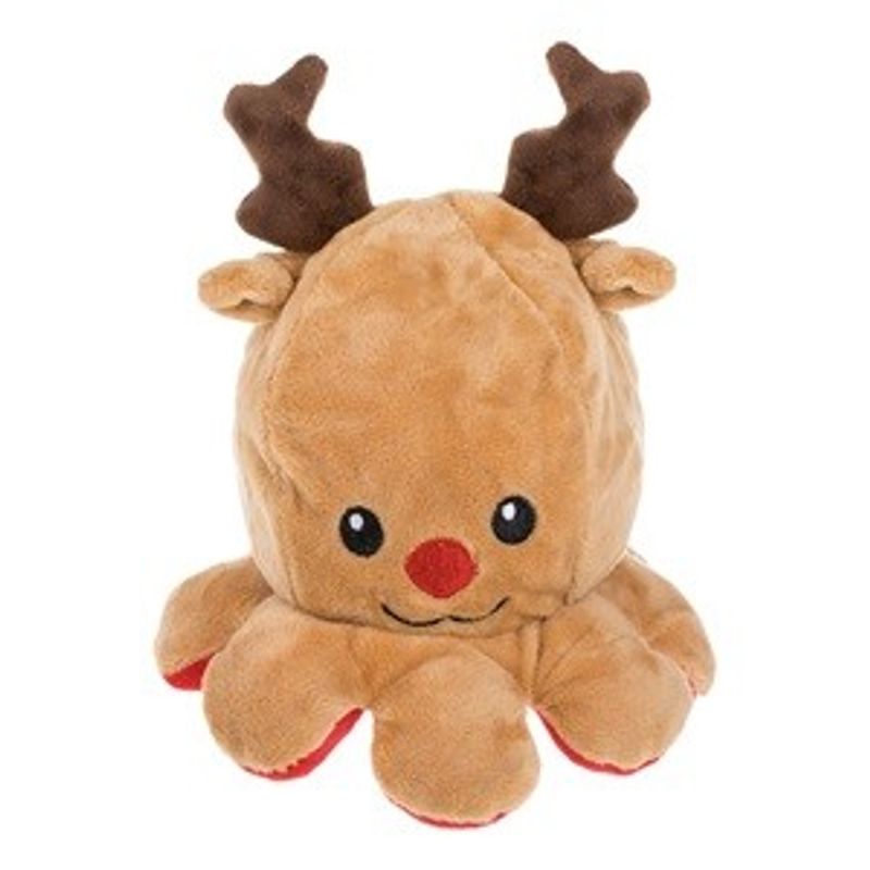 Jucarii, Copii si Bebe - Jucarii si jocuri - Jucarii de plus - Jucarie de plus reversibila Mos Craciun - Ren, Rosu si Alb - Infinity.ro