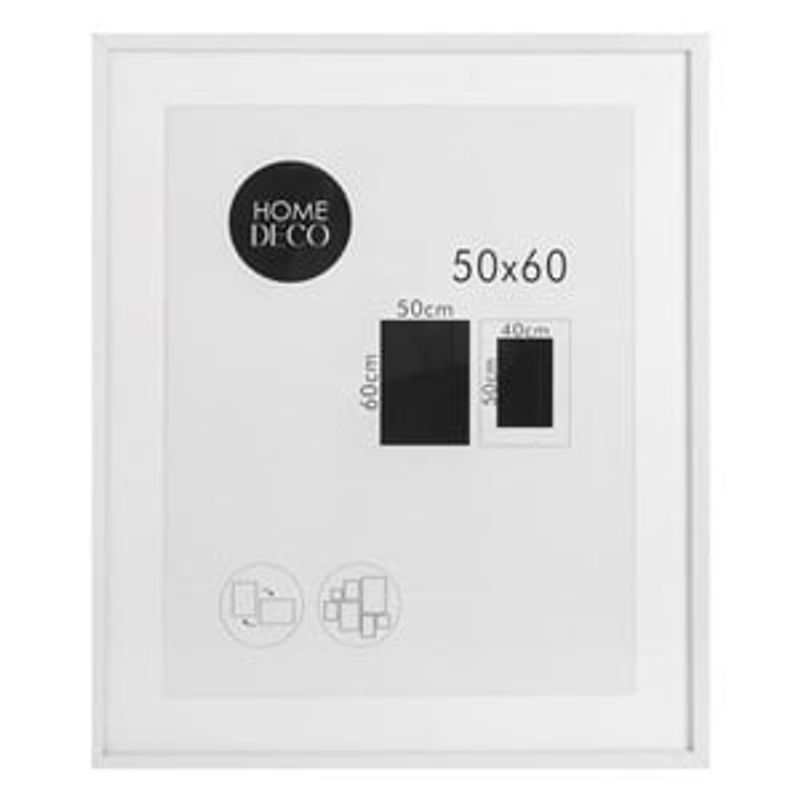 Casa si Gradina - Decoratiuni - Tablouri - Tablou Decorativ cu Rama din Lemn si Paspartu, 50x60cm, Alb - Infinity.ro
