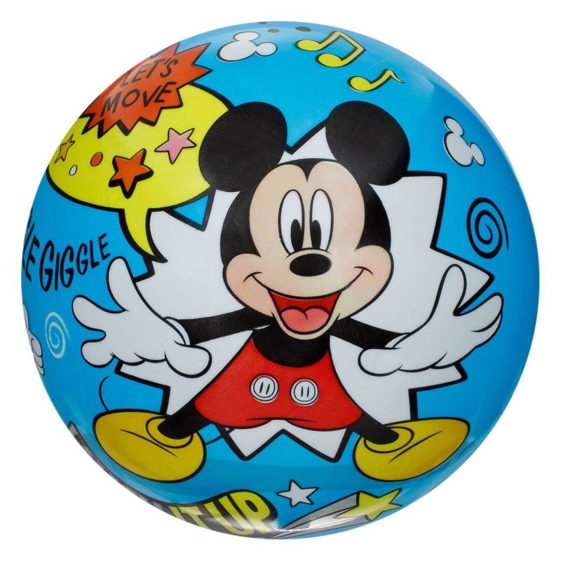 Jucarii, Copii si Bebe - Jucarii si jocuri - Jucarii de exterior - Saltele si mingi pentru plaja - Minge de plaja din plastic cu model Mickey Mouse, 14 cm, Albastra - Infinity.ro