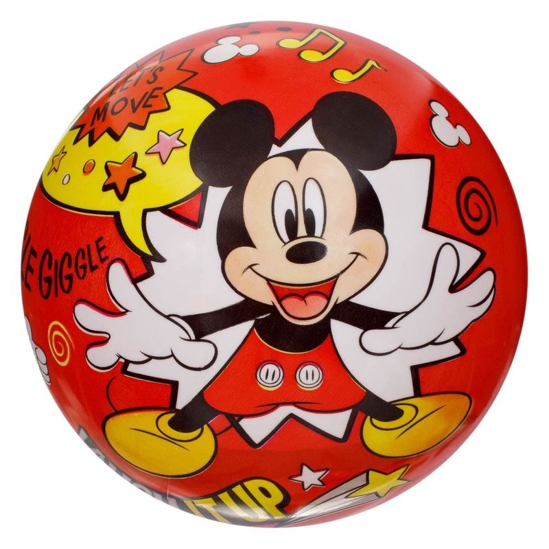 Jucarii, Copii si Bebe - Jucarii si jocuri - Jucarii de exterior - Saltele si mingi pentru plaja - Minge de plaja din plastic cu model Mickey Mouse, 14 cm, Albastra - Infinity.ro