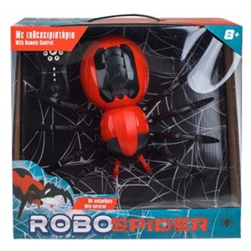 Jucarii, Copii si Bebe - Jucarii si jocuri - Vehicule si jucarii cu telecomanda - Roboti de jucarie - Robot Paianjen Jucarie cu Telecomanda, Efecte de Fum, Lumina si Sunet, Rosu si Negru - Infinity.ro