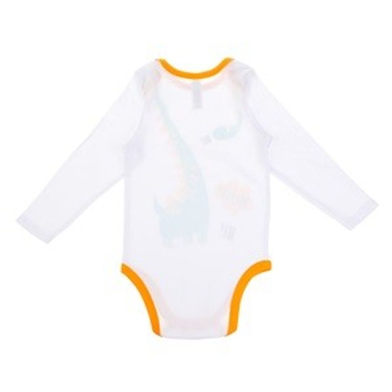 Fashion, accesorii si bijuterii - Copii - Imbracaminte copii - Body-uri copii - Body Bumbac Alb cu Model Dinozaur pentru Bebelusi - Infinity.ro