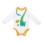 Fashion, accesorii si bijuterii - Copii - Imbracaminte copii - Body-uri copii - Body Bumbac Alb cu Model Dinozaur pentru Bebelusi - Infinity.ro