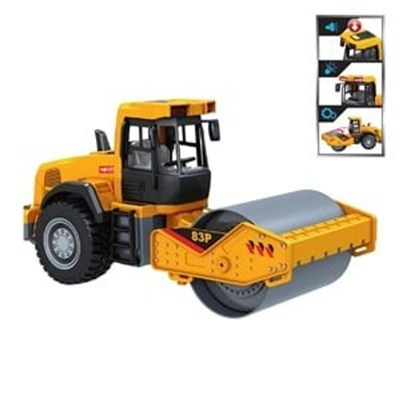 Jucarii, Copii si Bebe - Jucarii si jocuri - Vehicule si jucarii cu telecomanda - Utilaje constructie de jucarie - Compactor de constructii cu efecte sonore si lumini, galben - Infinity.ro
