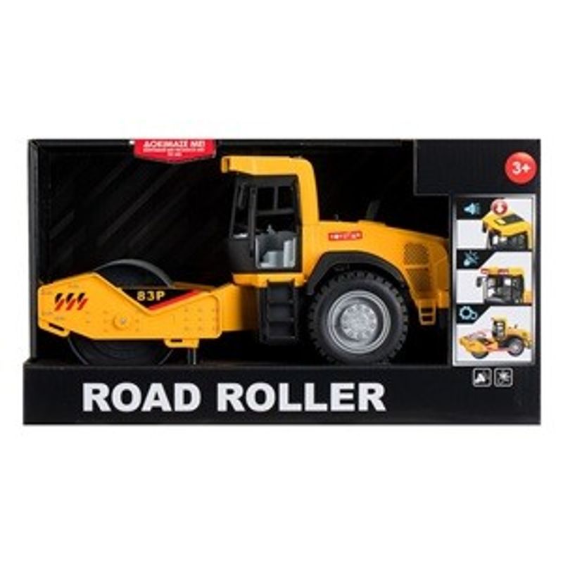 Jucarii, Copii si Bebe - Jucarii si jocuri - Vehicule si jucarii cu telecomanda - Utilaje constructie de jucarie - Compactor de constructii cu efecte sonore si lumini, galben - Infinity.ro