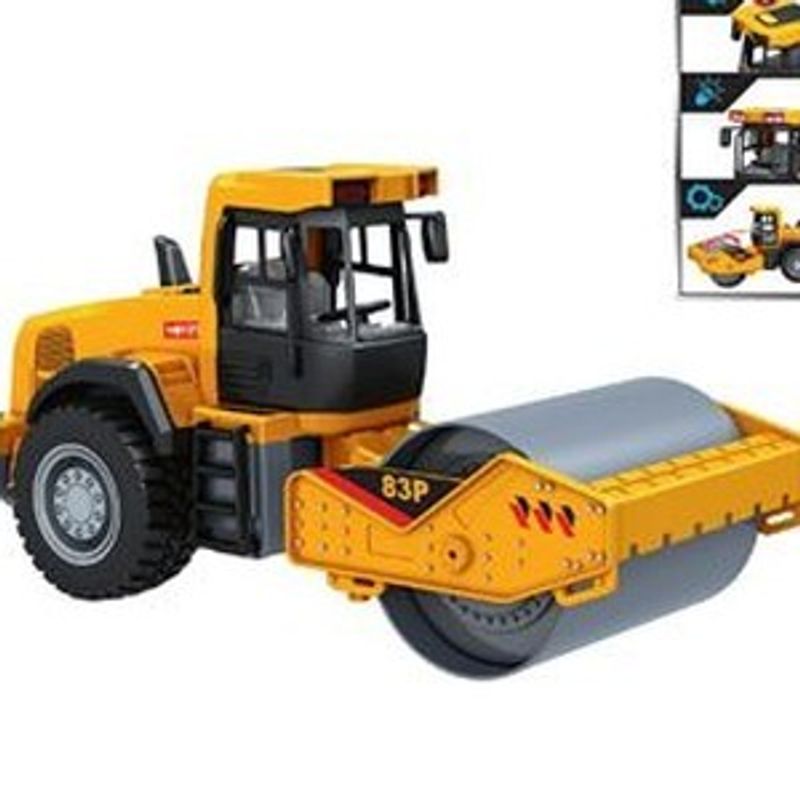Jucarii, Copii si Bebe - Jucarii si jocuri - Vehicule si jucarii cu telecomanda - Utilaje constructie de jucarie - Compactor de constructii cu efecte sonore si lumini, galben - Infinity.ro
