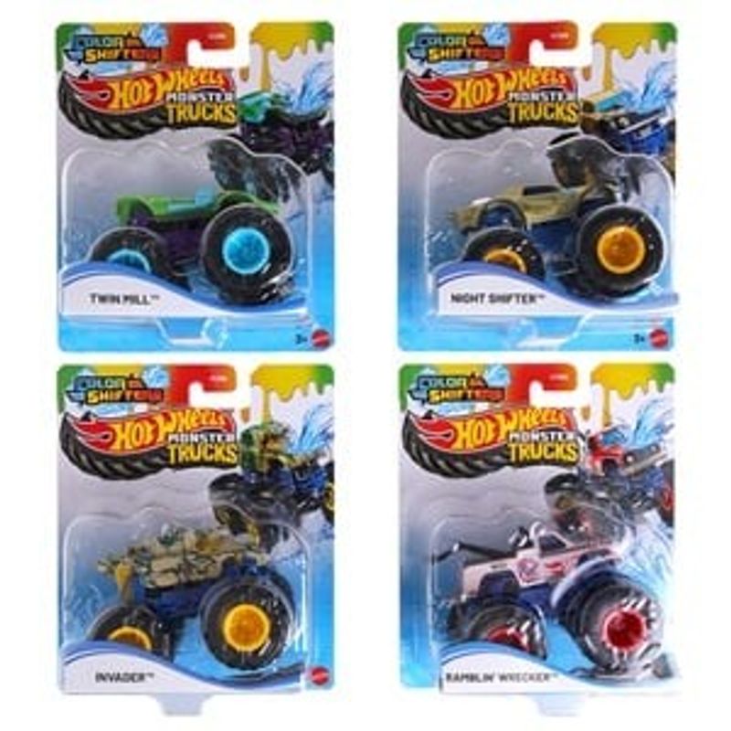 Jucarii, Copii si Bebe - Jucarii si jocuri - Vehicule si jucarii cu telecomanda - Masinute - Masinuta Monster Truck Color Shifters, 1:64, Multicolora - Infinity.ro