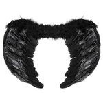 Jucarii, Copii si Bebe - Jucarii si jocuri - Jucarii de rol - Masti si costume copii - Aripi de Deghizare Negre cu Elastic, 65x40cm - Infinity.ro