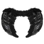 Jucarii, Copii si Bebe - Jucarii si jocuri - Jucarii de rol - Masti si costume copii - Aripi de Deghizare Negre cu Elastic, 65x40cm - Infinity.ro