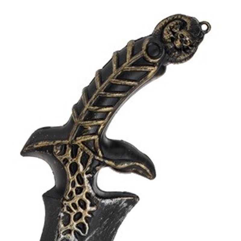 Jucarii, Copii si Bebe - Jucarii si jocuri - Jucarii de rol - Arme de jucarie - Cutit din Plastic pentru Deghizare, 33 cm, Negru si Auriu - Infinity.ro