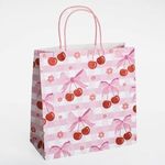 Carti si Birotica - Birotica - Articole ambalare - Sacosa cadou din hartie cu model cirese, 26x12x26cm, roz - Infinity.ro